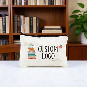 Wholesale Custom Design Eco Friendly Canvas Fashion Letter Pattern Makeup Bag Zipper Large Capacity Custom Logo Xinxi Brand - Product Image 1