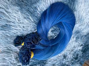 Extensions de cheveux Ice Blue Flat Tip Extensions élégantes et vibrantes à pointe plate pour des looks audacieux et créatifs et des installations de qualité salon - Product Image 6