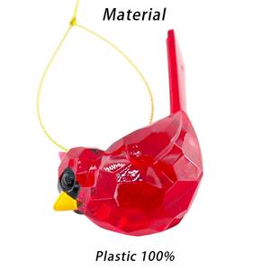 Ornement cardinal oiseau rouge cadeau décorations suspendues décor <span class=keywords><strong>de</strong></span> fenêtre en cristal acrylique avec ornement d'arbre <span class=keywords><strong>de</strong></span> Noël - Product Image 3