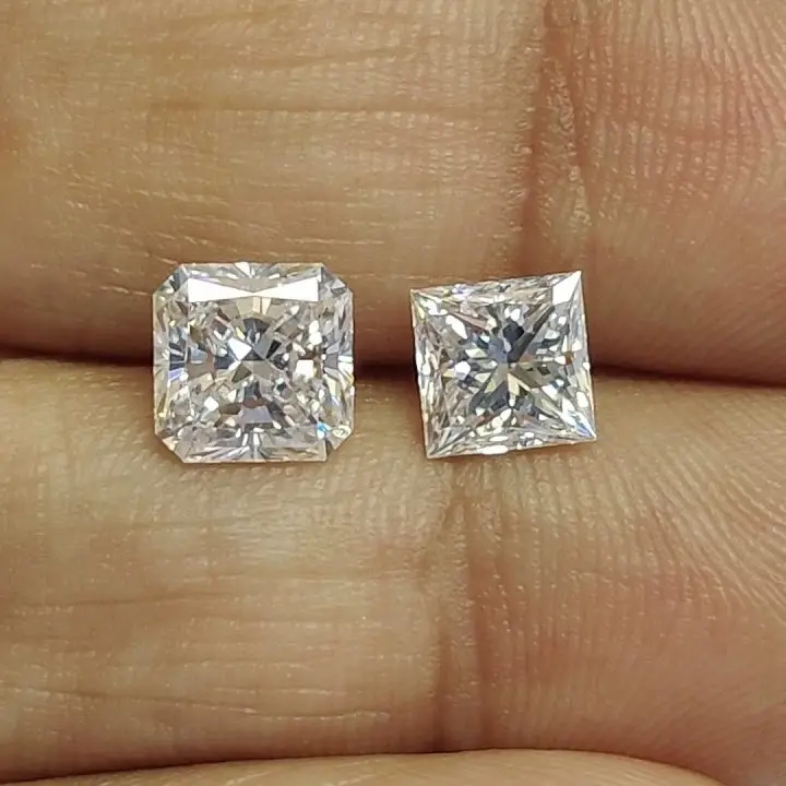 人工0.5カラットルースストーンポリッシュダイヤモンドラディアントカットVVSCVDルースダイヤモンド