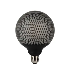 Bombilla de filamento LED regulable con estampado de puntos de Oriente, patrón de rejilla G125 gráfico, decoración