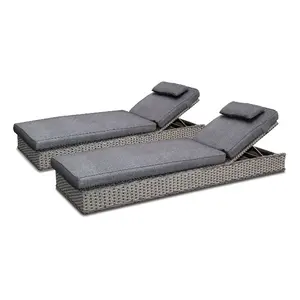 Thiết Kế Mới Bể Bơi Mây Lounger Đệm Không Thấm Nước Bãi Biển Ngoài Trời Sun Lounger