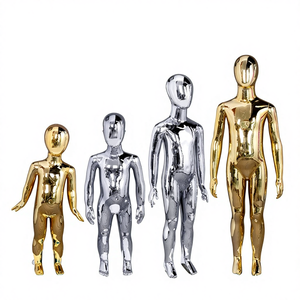 Новый высококачественный детский манекен с гальваническим покрытием, золотой/серебряный, для демонстрации одежды в магазине, с головой. - Product Image 1