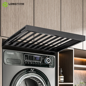Séchoir à linge rétractable gris anthracite moderne de 600 mm, <span class=keywords><strong>porte</strong></span>-serviettes coulissant en aluminium massif épaissi avec <span class=keywords><strong>rail</strong></span> de glissement à fermeture douce - Product Image 1