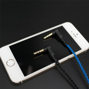 Cable trenzado para auriculares MP3 de 120 cm, conector en ángulo de 3.5 mm, cable de audio de cobre trenzado rojo para productos semiterminados DIY - Product Image 4