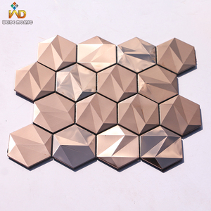 Mosaïque hexagonale aluminium Carreaux mosaïque hexagonaux aluminium Carreaux mosaïque en nid d'abeille métal pour la décoration - Product Image 1