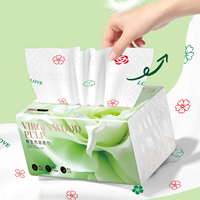 Mouchoirs en papier doux à motifs floraux verts, 6 plis, serviettes en papier blanches pour la maison, le bureau et l'hôtel