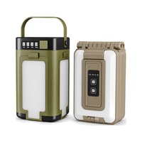 Lampu Camping Tenaga Surya dengan Output Power Bank, Lampu Tenda Lipat 4-Blade dan Dua Sisi untuk Berkemah Mendaki Memancing