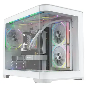 Powercase Oem стеклянная боковая панель Tower M-Atx/ Itx пользовательский игровой компьютерный корпус ПК неправильной формы поддерживает корпус для ПК с водяным охлаждением