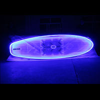 Planche à pagaie SUP transparente et tour de kayak transparent avec lumière LED équipement de surf sur l'eau en gros matériel de coque en PC