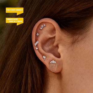 टोपश गर्म बिक्री f136 मिश्र धातु सोने की प्लेटेड विंटेज पेट बटन नवल क्रिस्टल गैरेज - Product Image 6