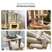 Accessoires pour griffoir et structure d'escalade pour chat DIY faits main, Corde en sisal de 4 mm, Corde de chanvre tressée à la main pour table et chaise, Corde de jute décorative