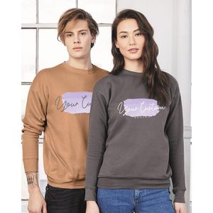 เสื้อสเวตเตอร์คอกลมสำหรับทั้งชายและหญิงผ้าแคนวาสสำหรับ XS-XL ผ้าฟลีซฟองน้ำพิมพ์โลโก้ตามสั่งย้อมสีเอนไซม์ฟอกสี - Product Image 5