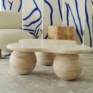 Natural Travertine <strong>Side</strong> <strong>Table</strong> Living Room Household Designer Wabi Sabi <strong>Marble</strong> Coffee <strong>Table</strong> Home <strong>Marble</strong> Tea <strong>Table</strong> - Product Image 1
