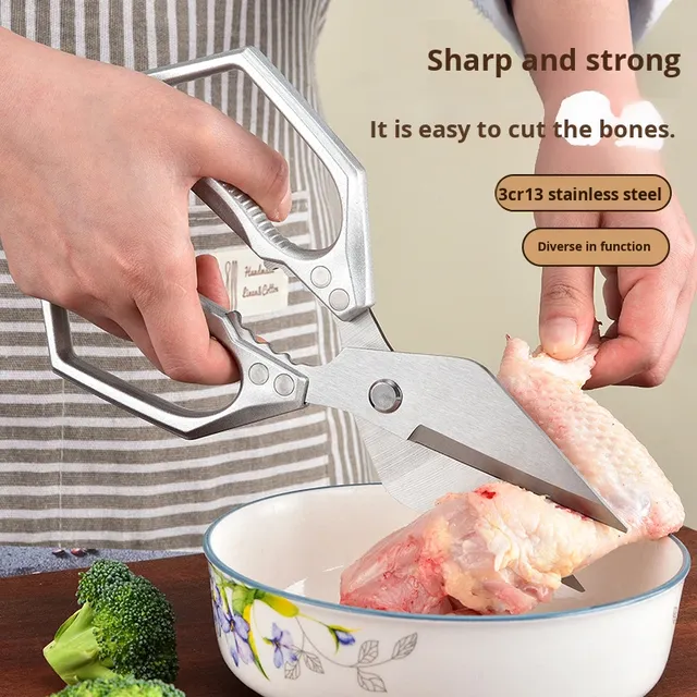 Generation Cooker Kitchen Scissors Aluminum Alloy Handle 230cm Multifunctional Strong Stainless Steel Chicken Duck Fish Goose