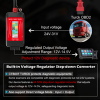 Convertidor WOYO CTB007 de 24V a 12V-14.5V para Camiones Pesados, Escáner de Diagnóstico OBD2 con Protección OBD2 de 16 Pines