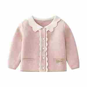 Conjunto de Ropa para Niñas Primavera 2022, Cárdigan a Rayas con Lazo y Falda Plisada, Conjunto de Ropa Tejida para Niñas Pequeñas - Product Image 3