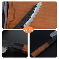 Ensemble de couteaux de chef japonais en acier composite à trois couches de qualité supérieure 9Cr18Mov, manches en bois d'ébène et de santal, pour droitiers