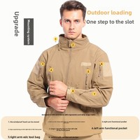 Blouson Bomber d'Hiver pour Homme, Imperméable, Polaire, Camouflage, Softshell Tactique, Vêtement d'Extérieur Chaud avec Capuche et Poches Utilitaires