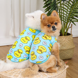 Chaleco para perros Shine And Shine, ropa de verano de malla con dibujos de patos amarillos para perros pequeños, colores rosa y azul - Product Image 4