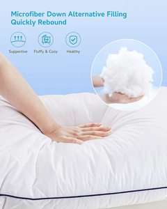 Almohadas de lujo con cubierta de algodón para el hogar, almohadas de cama de tamaño King, con cubierta de algodón, suave, para dormir, Hotel, <span class=keywords><strong>Hosp</strong></span> - Product Image 4