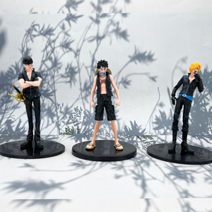 Gros Hot <span class=keywords><strong>Anime</strong></span> One Pieces figurine dorée ensemble complet de 9 personnes Version théâtre Version noire chapeau de paille dessin animé poupée - Product Image 6