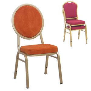 <span class=keywords><strong>Restaurante</strong></span> de lujo <span class=keywords><strong>Hotel</strong></span> de Metal para boda de la marina moderna sala Oval espalda acolchada apilable Louis banquete silla - Product Image 2