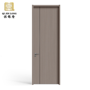 Puertas de cristal de carbono clásicas de madera sin pintura de nuevo diseño acabadas en fábrica para construcción de interiores de casas - Product Image 1