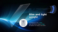 Botai 1000*240mm Pantalla LED Adhesiva Transparente Flexible para Publicidad en Ventanas de Vidrio, Panel de Película LED Transparente