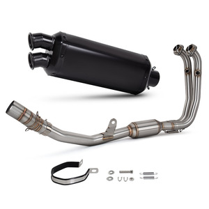 Sistema de Escape Completo Modificado para Motocicleta, Kit de Escape de Acero Inoxidable, Tubo de Enlace Medio Delantero, Silenciador AKRA S9 con DB Killer para CFMOTO 450MT - Product Image 3