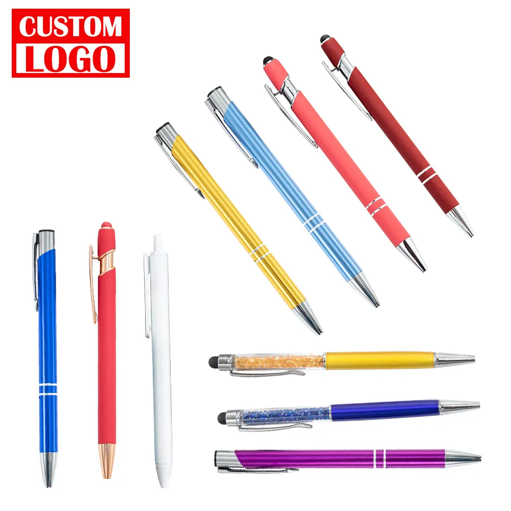 Customizable Corporate Ballpoint Pen Wholesale Promotion Gel Pen with Rubber Material Available in 4 Color Graphics Printing