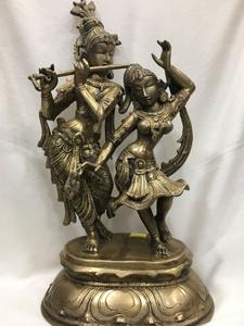 マンディール装飾のための宗教的な真鍮キャストラダクリシュナ像 - Product Image 5