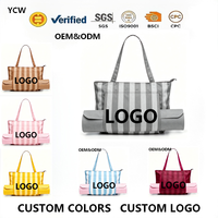 Tas Tote Yoga Gym Logo Kustom OEM ODM |   Tas Selempang Anti Air Bahan Polyester dengan Ritsleting, Tempat Matras Yoga, Pola Kustom, Grosir