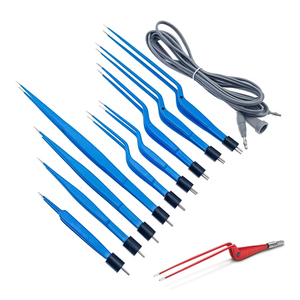 Ensemble de sondes chirurgicales manuelles en acier inoxydable bleues avec poignée rouge et câble gris pour usage hospitalier - Product Image 3