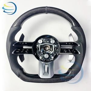 Volant en fibre de carbone pour Mercedes-Benz <span class=keywords><strong>AMG</strong></span> C63 C43 G63 CLS W218 W219 550 <span class=keywords><strong>500</strong></span> Classe A V W177 A200 W447 CLK W209, directement de l'usine - Product Image 2