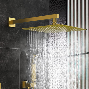 Salle de bain dorée <span class=keywords><strong>Douche</strong></span> en acier inoxydable Mélangeur de <span class=keywords><strong>douche</strong></span> chaude et froide dans la pluie murale Ensemble de <span class=keywords><strong>douche</strong></span> dissimulé - Product Image 1