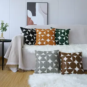 Gestickte pu Leder Kissen bezug leichte Luxus Kissen bezug Nachttisch Kissen Wohnzimmer Sofa Kissen Kissen bezug