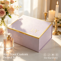 Nouvelle boîte cadeau de luxe en carton rose sur mesure pour flacon de parfum vide