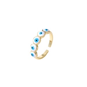 Bague œil porte-bonheur géométrique en alliage, yeux bleus colorés, bijoux de mode unisexe, cadeau - Product Image 5