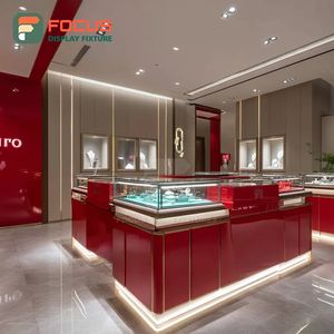 Modern Jewelry Display Case Wood <b>Frame</b> Brand Store Glass Showcase - Product Image 5