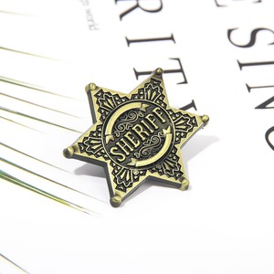 OEM Logo Cảnh Sát Trưởng Huy Hiệu Ve Áo Pins Khuyến Mại Công Ty Quà Tặng Số Lượng Lớn Tùy Chỉnh Sáu Ngôi Sao Kim Loại Trâm Cài Đội Giải Thưởng Xây Dựng Thương Hiệu - Product Image 3