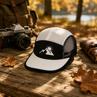 Topi Lari Snapback Berkualitas Tinggi dengan Logo Custom, Tanpa Struktur, Bahan Nylon Bernapas, untuk Olahraga Outdoor dan Camping, 5 Panel