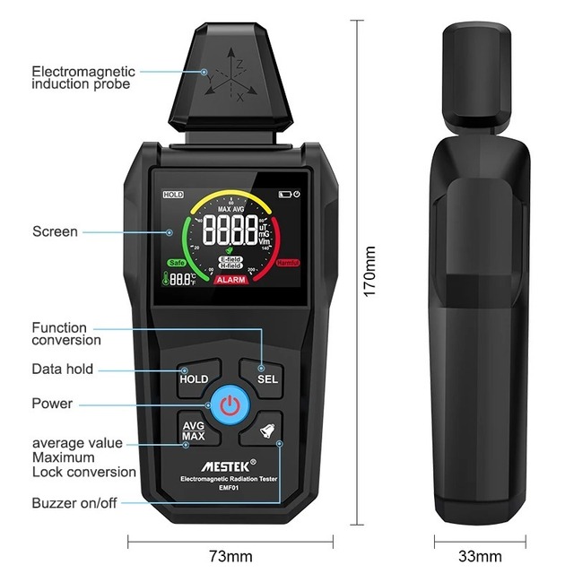 EMF01 High Precision Electromagnetic Radiation Detector Household EMF Meter for Measuring Electromagnetic Waves