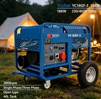 Generator Diesel YC18GF-3 18kW dengan Regulasi AVR, Tangki Bahan Bakar 40L, 50Hz, Tipe Open Frame untuk Pasokan Listrik Darurat