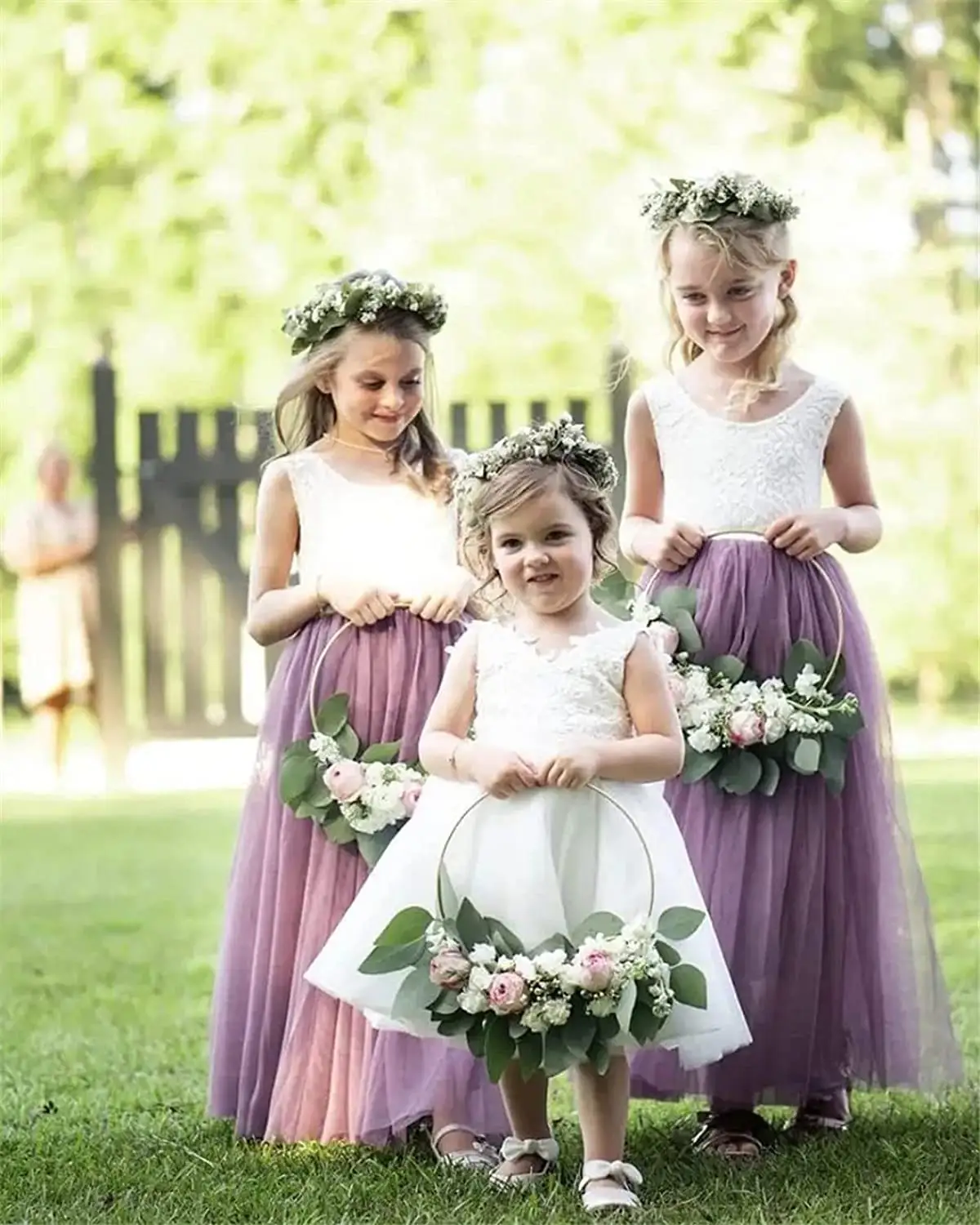 Nuovo arrivo pizzo senza schienale 1-14 anni occasioni speciali festa lunghe nozze ragazze abiti da donna