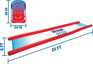 Toboggan aquatique de 25 pieds avec arroseur et 2 méga-sleddes pour les courses de enfants dans la cour - Product Image 2