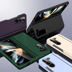 Étui de téléphone portable en cuir pour Samsung Z <span class=keywords><strong>Fold</strong></span> 7 8, sensation de peau, style professionnel, avec rabat - Product Image 3