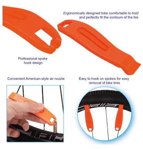 Levier de pneu de vélo 3 pièces haute résistance. Clé de réparation de vélo. Utilisé comme ouvre-<span class=keywords><strong>porte</strong></span> de vélo et outil de levier. Outil de réparation de pneus. - Product Image 3