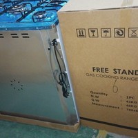 Cuisinière à gaz autonome 5 brûleurs avec four 760 mm, norme européenne, ensemble complet et démontable pour les marchés étrangers