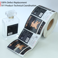 Etiquetas Adhesivas Personalizadas con Relieve en Dorado para Botellas de Whisky y Cerveza de Marca de Lujo, Etiquetas de Embalaje Resistentes al Agua con Textura en Relieve y Protección UV